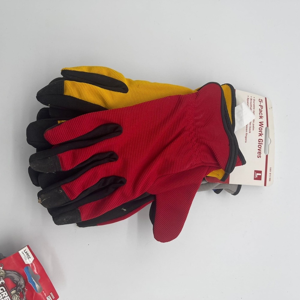 Home Depot 5-Pack Multi-Color Spandex High Dexterity Work‎ Gloves, Large